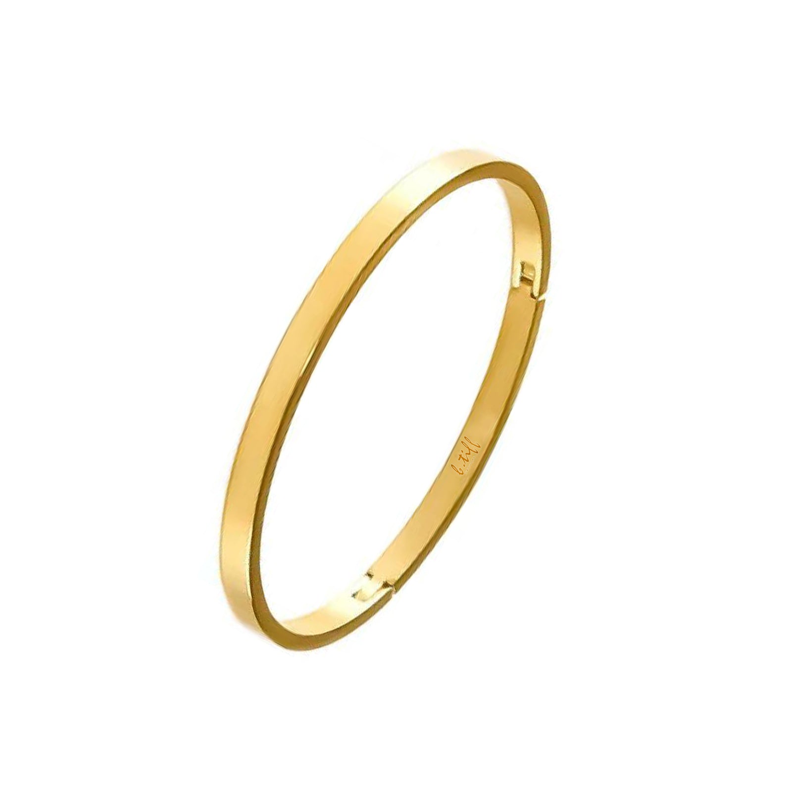 Narrow Matte Gold Bangle Bracelet