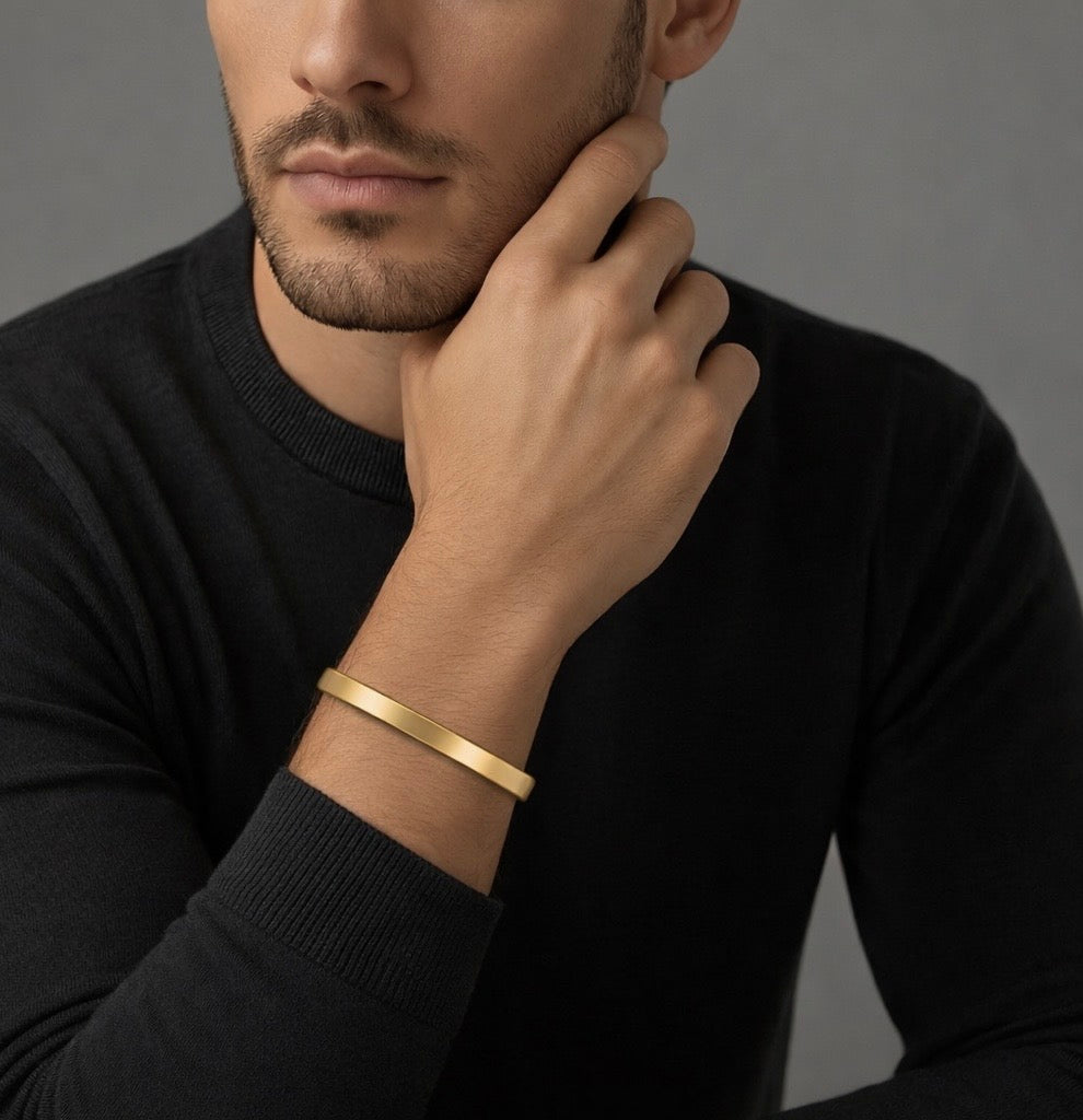 Narrow Matte Gold Bangle Bracelet