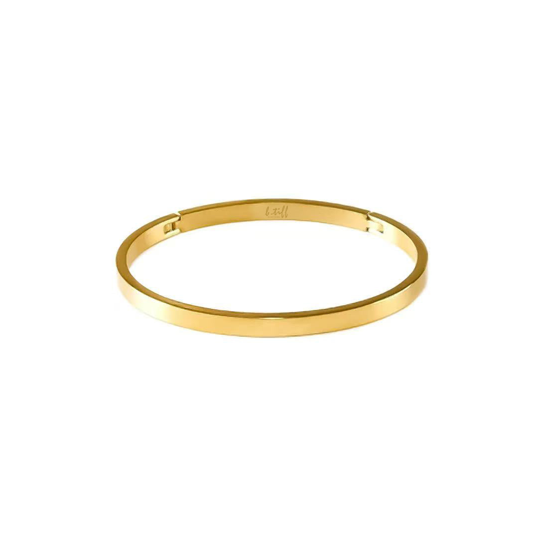 Narrow Matte Gold Bangle Bracelet
