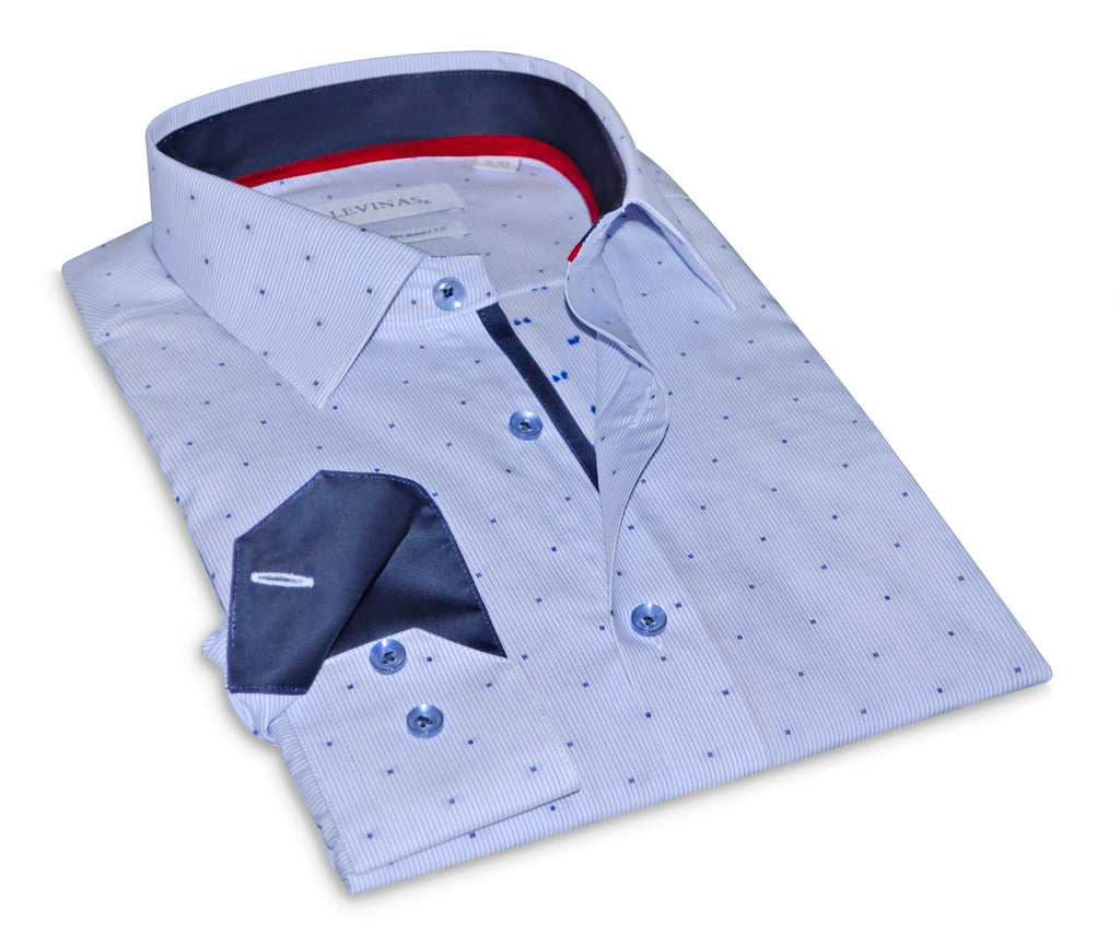 Jordan Button-Up Shirt With Contrast Details // Navy Stripe // Contemporary Fit (Regular)