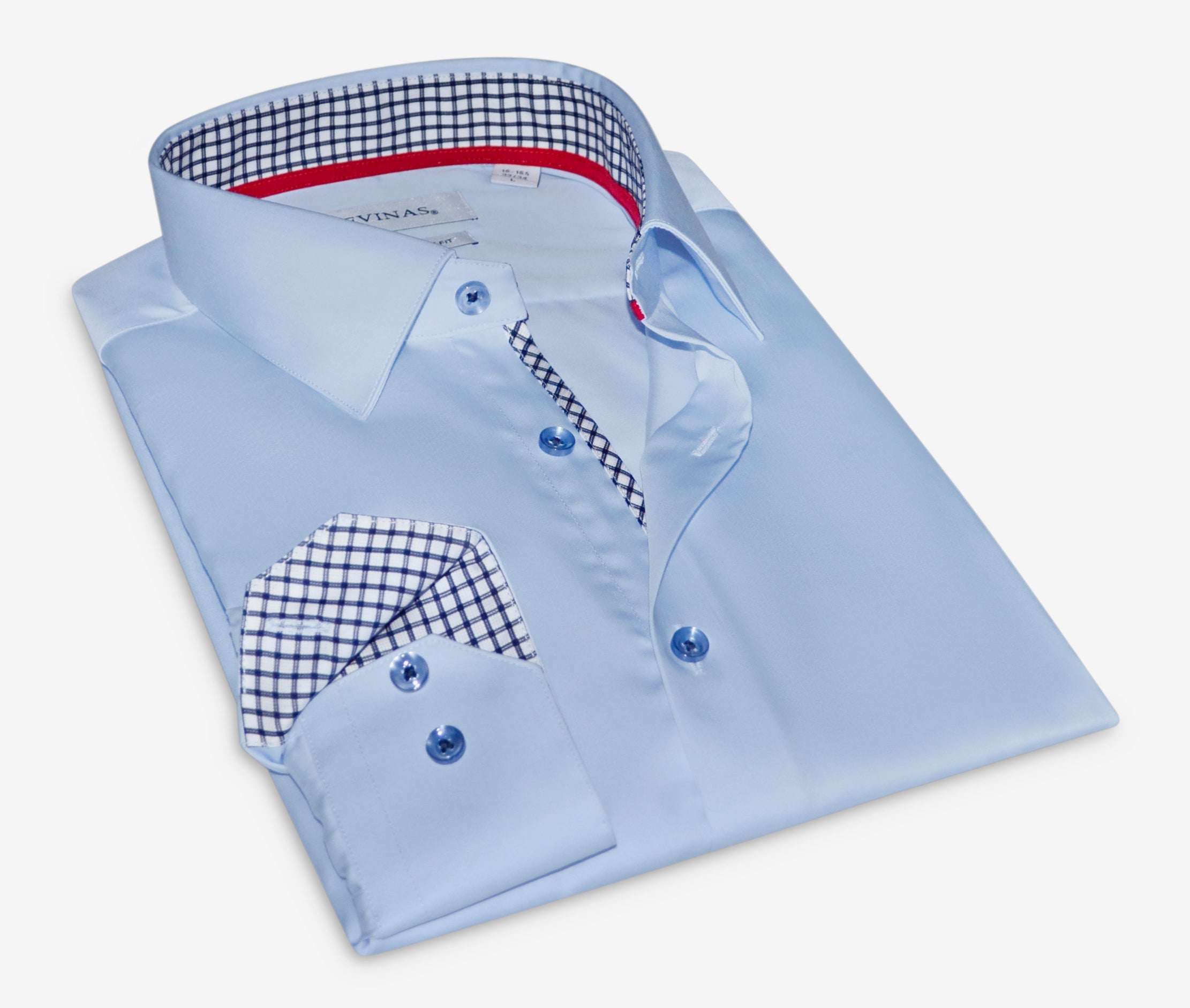Button-Up Shirt With Contrast Details (Blue)