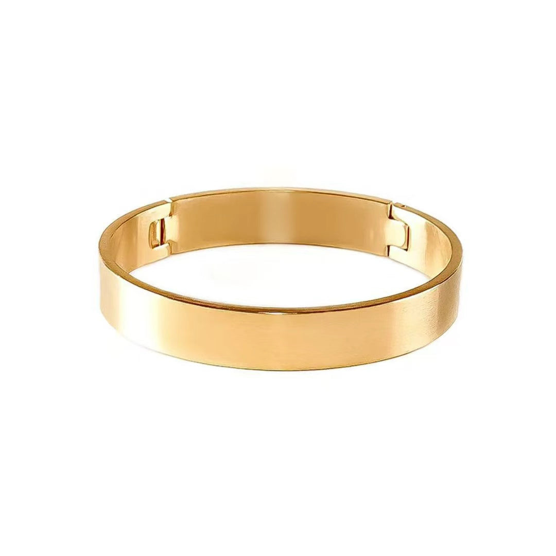 Thick Matte Gold Bangle Bracelet